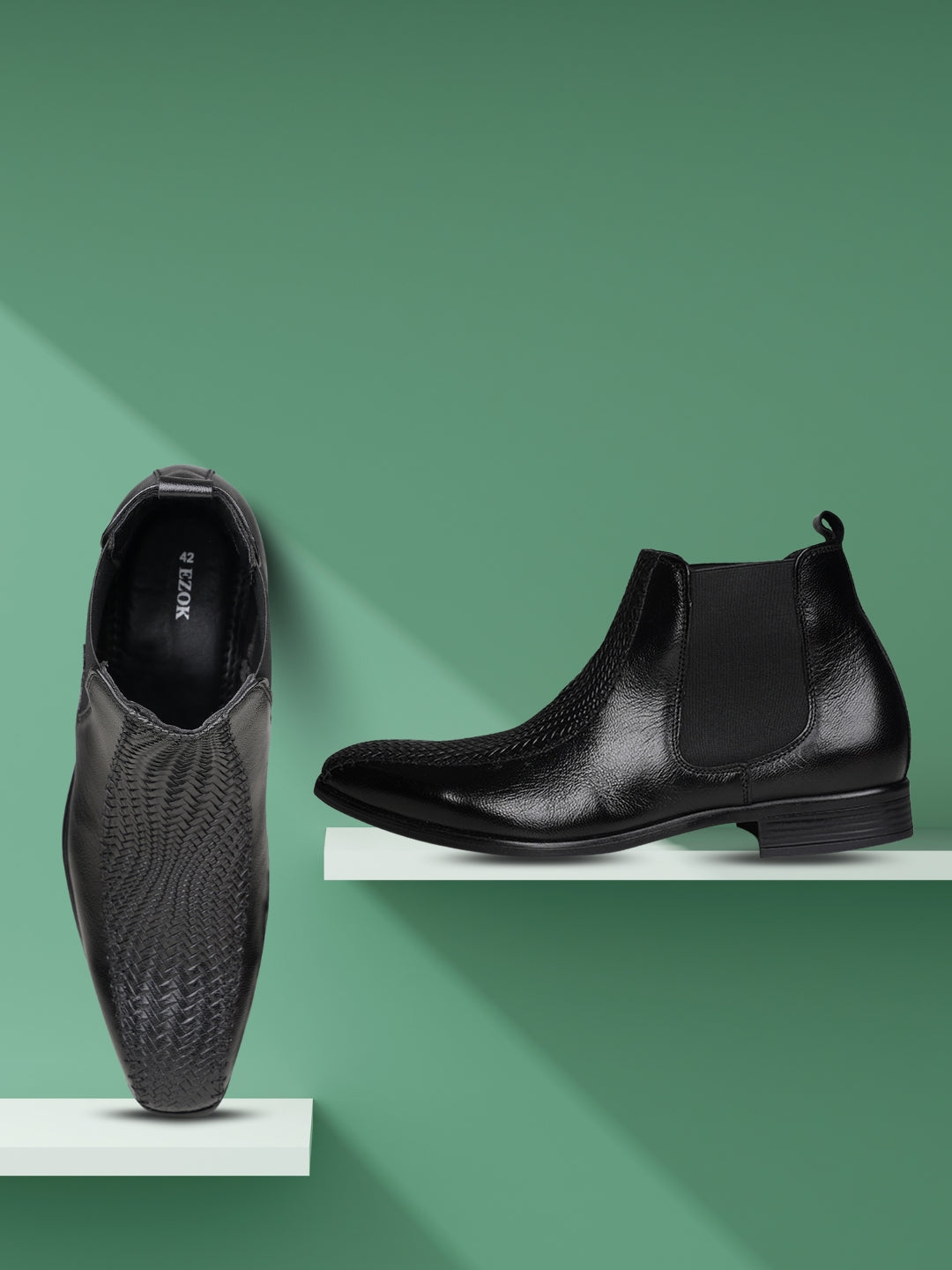 Ezok Men's Leather Casual Slip-On Shoes | Comfortable & Easy to Wear